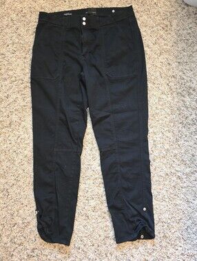 WHITE HOUSE BLACK MARKET MID RISE CROPPED PANTS Pret-a-Pedi 12 BLACK